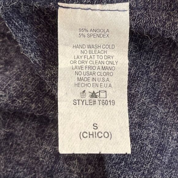 DOWN EAST BASICS navy crisscross angora dress - size S - Picture 9 of 11